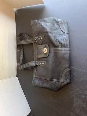 COACH Black Pebbled Leather Purse/Tote Bag - Coach No. E0985-F13960